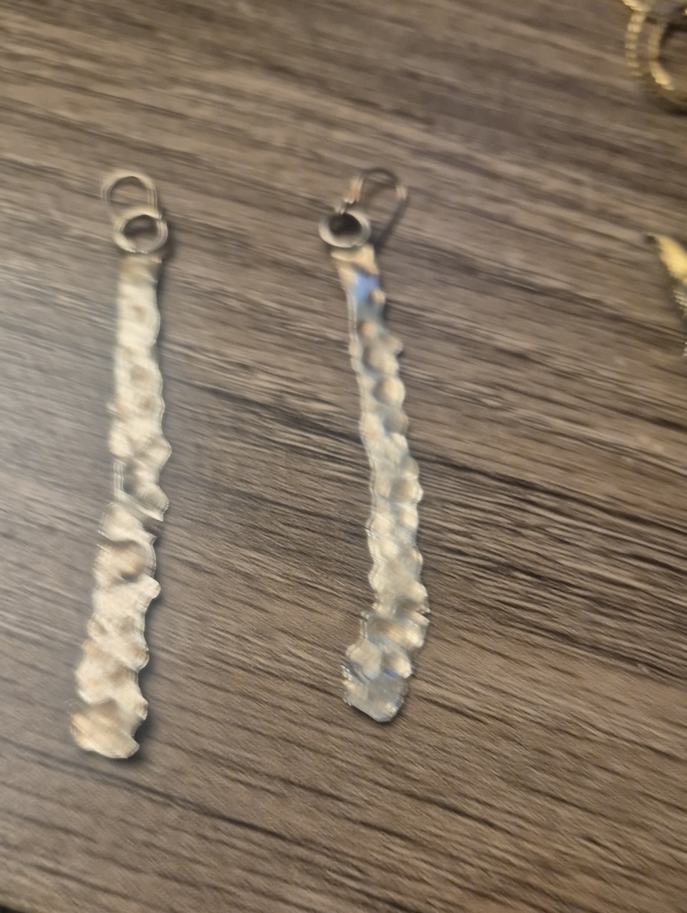 Fly Free Sterling Silver Textured Hammered Stick Earrings